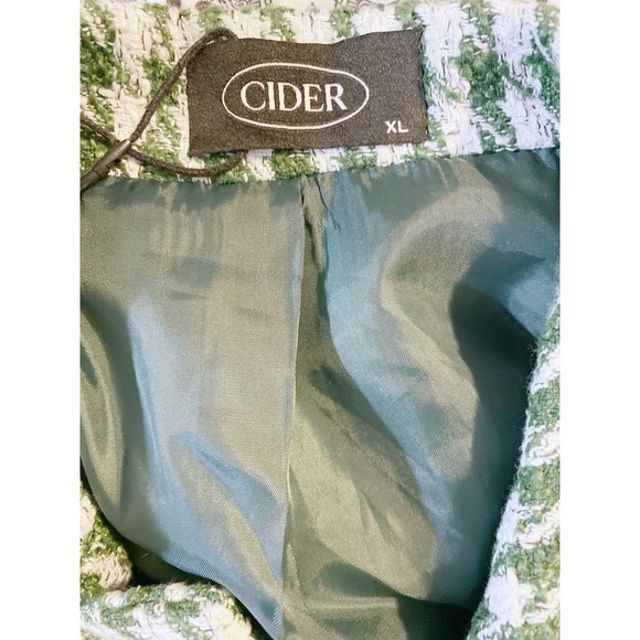 Cider -Vintage inspired green and white houndstooth cropped jacket XL - Picture 3 of 7